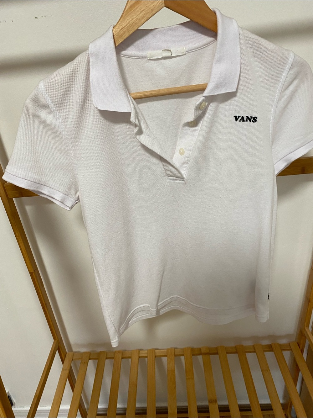Vans White Polo Shirt with Small Logo